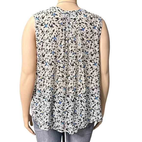 APT 9  Sleeveless Top Size 3X in White with Black Bird Print - Picture 2 of 10